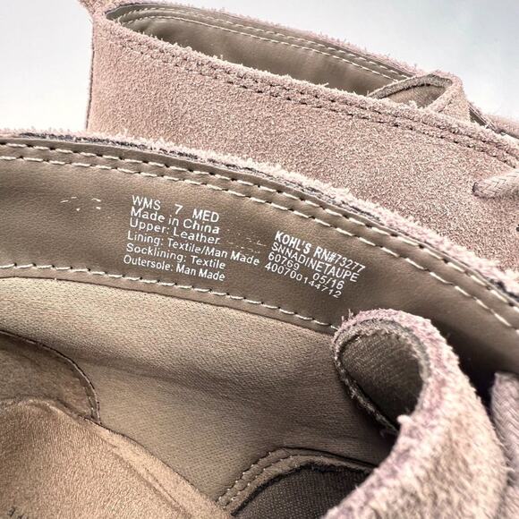 Sonoma Goods For Life Nadine Taupe Suede Wedge Booties 7 - Picture 2 of 10